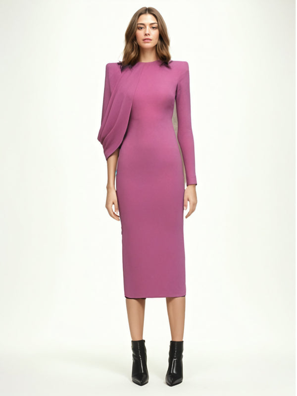 Irregular Solid Elegant Patchwork Dress