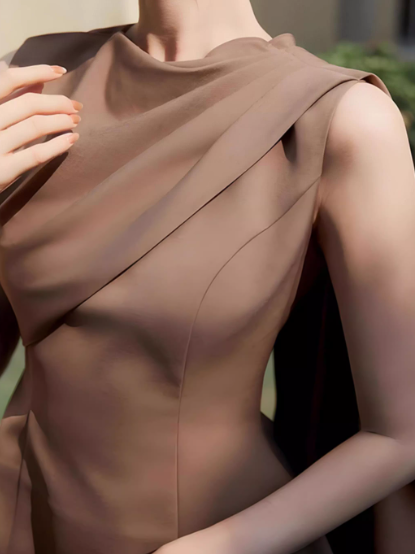 Elegant Solid Sleeveless Short Dress