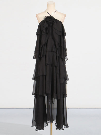 Chic Patchwork Flower Long Dress