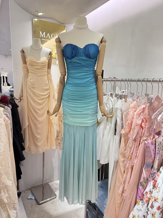 Gradient Off Shoulder Long Dress