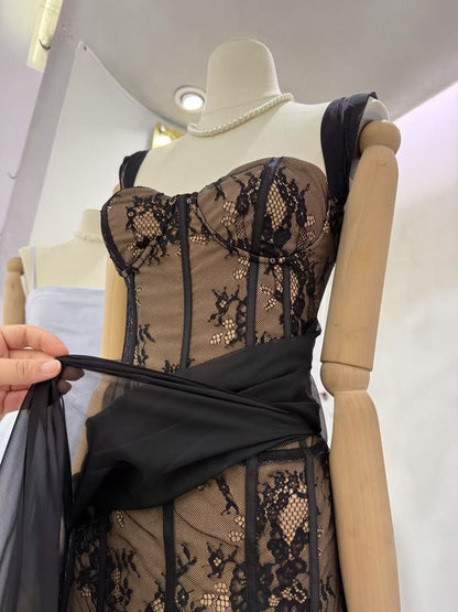 Sexy Mesh Off Shoulder Long Dress