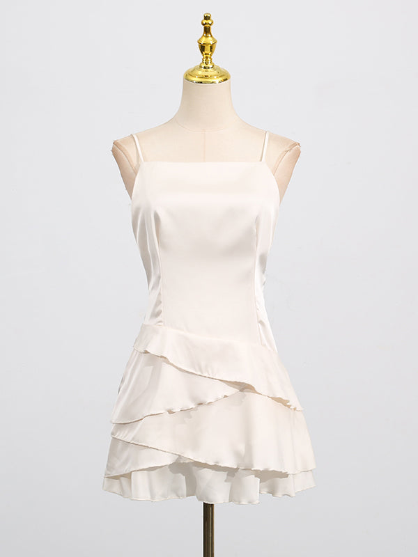 Elegant Chic Solid Short Dress
