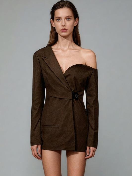 Chic Coffee - Colored Tailored Blazer