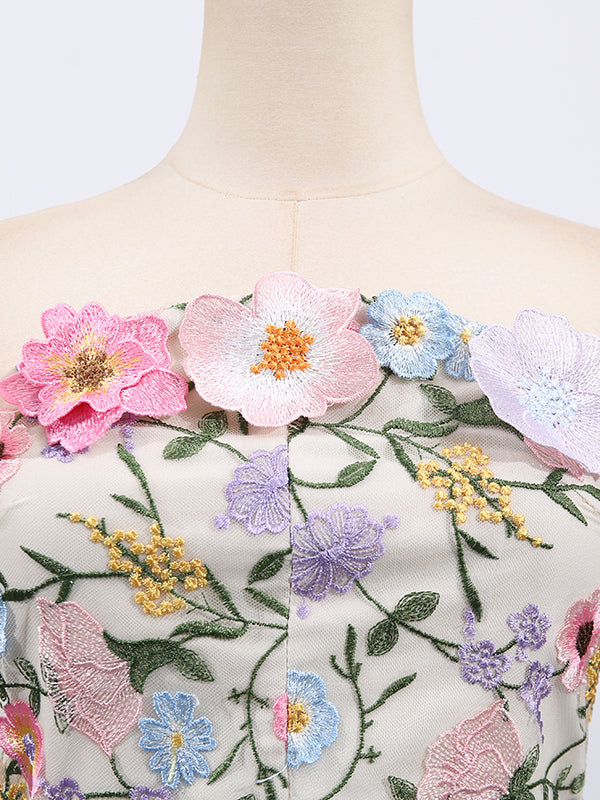 Casual Patchwork Flower Long Dress