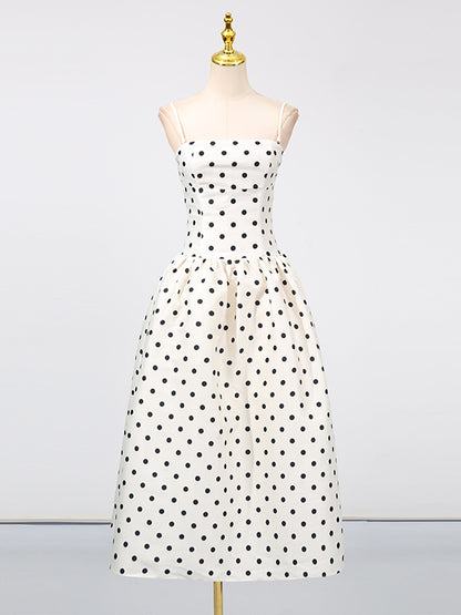 Off Shoulder Wave Point Long Dress