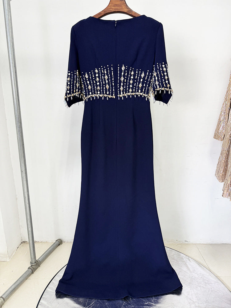 Elegant Patchwork Diamonds Long Dress