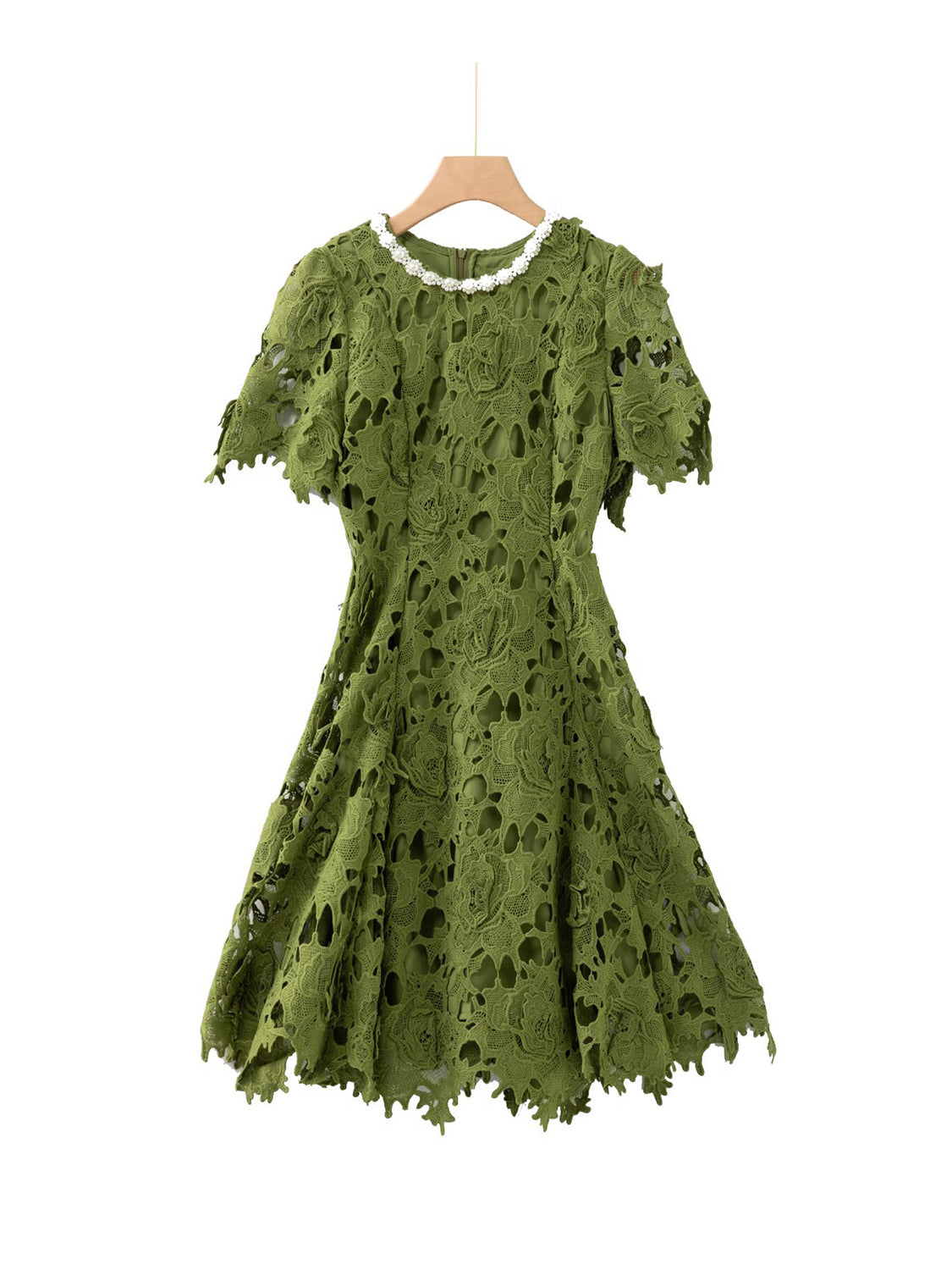 Lace Patchwork Diamonds Short Dress