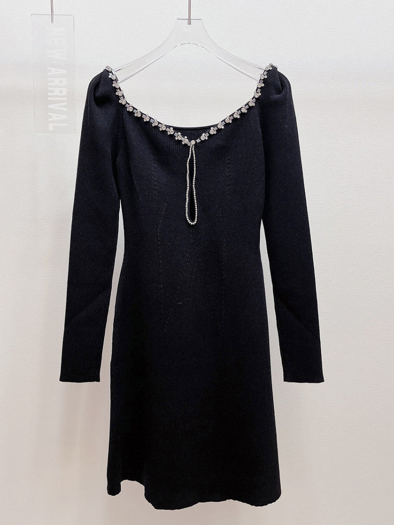 Patchwork Diamonds Solid Short Dress
