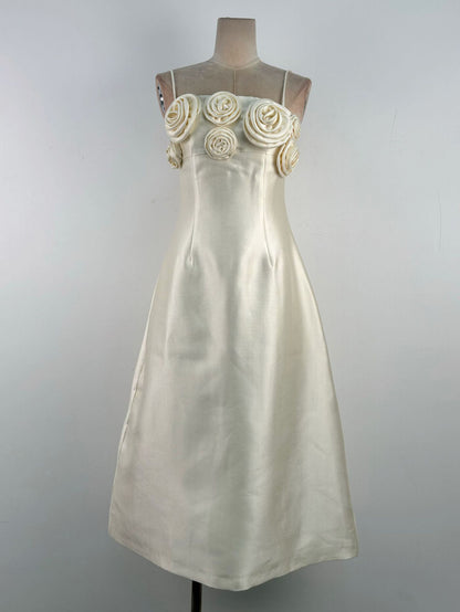 Patchwork Flower Strap Long Dress