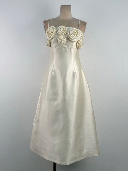 Patchwork Flower Strap Long Dress