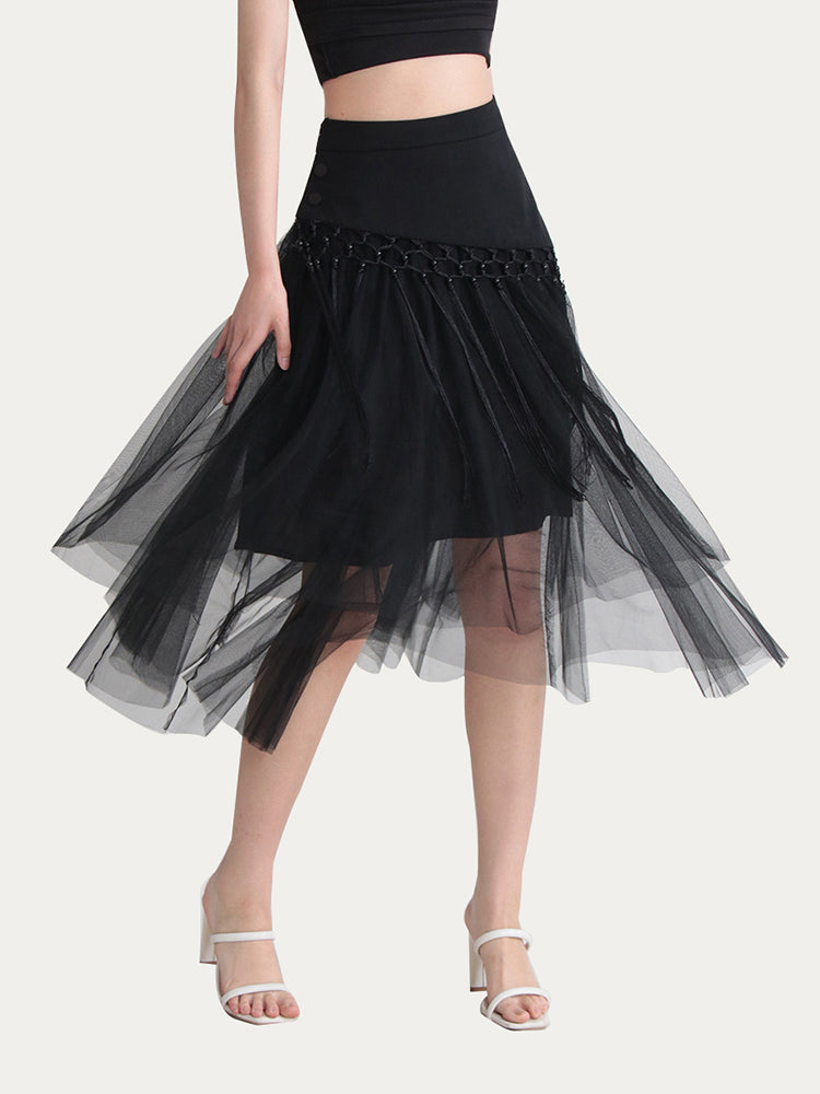 A-LINE MESH SKIRT