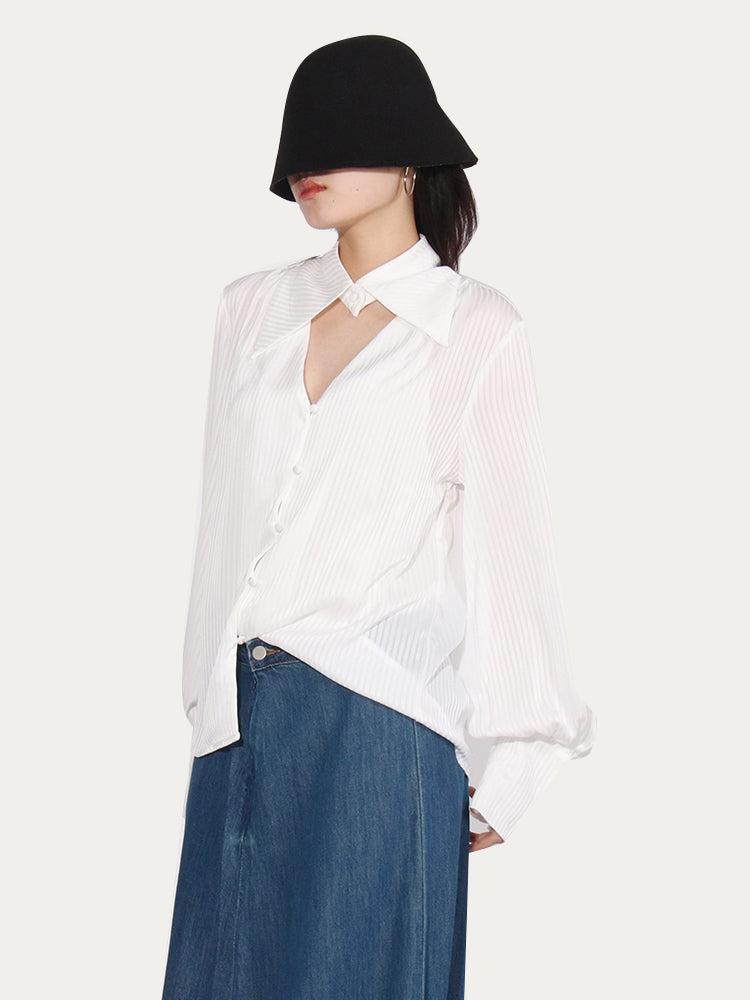 Casual Loose Fitting Long Sleeved Shirt