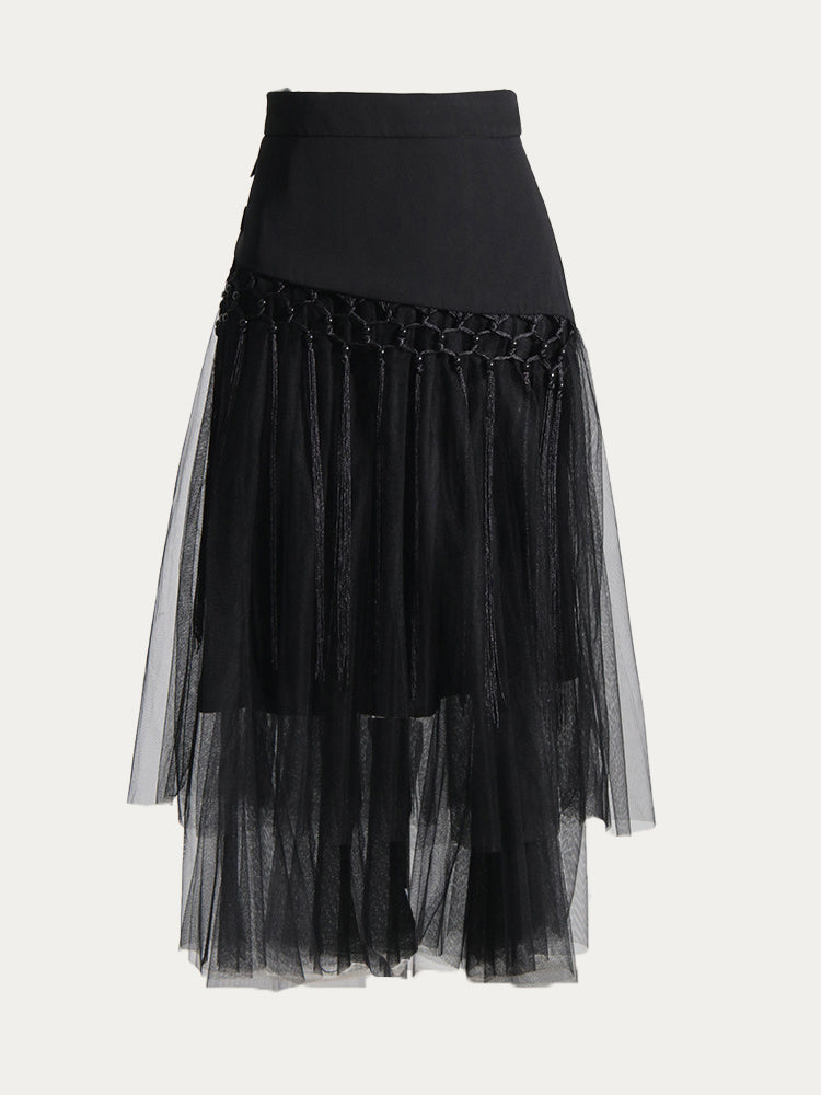 A-LINE MESH SKIRT