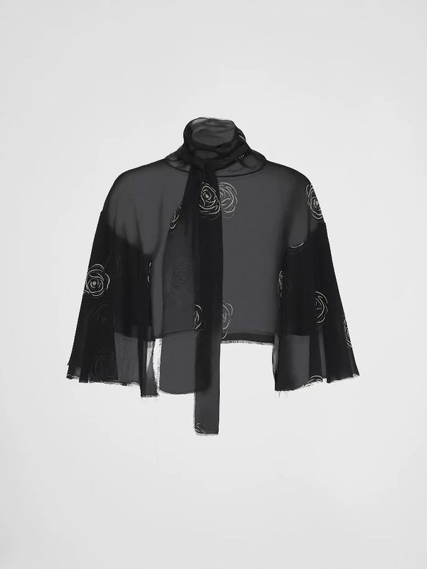 Mesh Rose Black Cloak