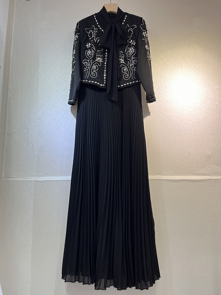Temperament Patchwork Pearls Two Piece Set