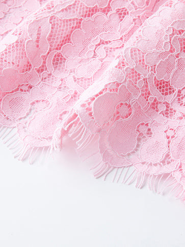 Flower Lace Patchwork Pearls Long Dress