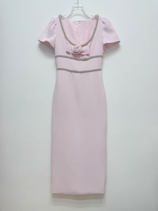 Elegant Solid Patchwork Long Dress