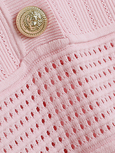 Solid V-neck Knit Short Dress