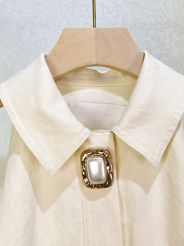 Solid Belt Sleeveless Short Dress