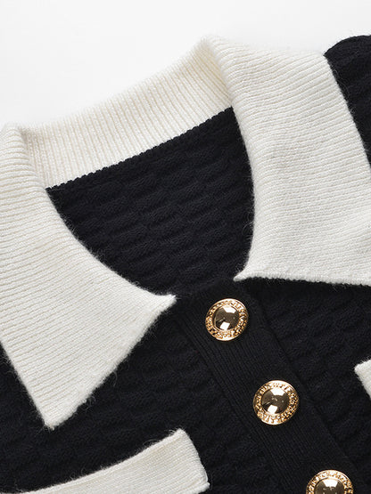 Elegant Lapel Hit Color Jacket