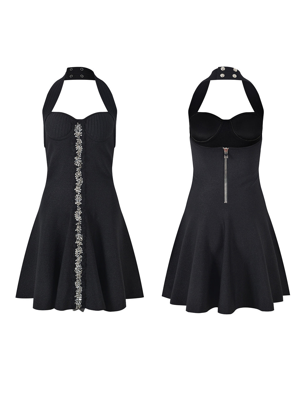Knit Patchwork Diamonds Short Dress