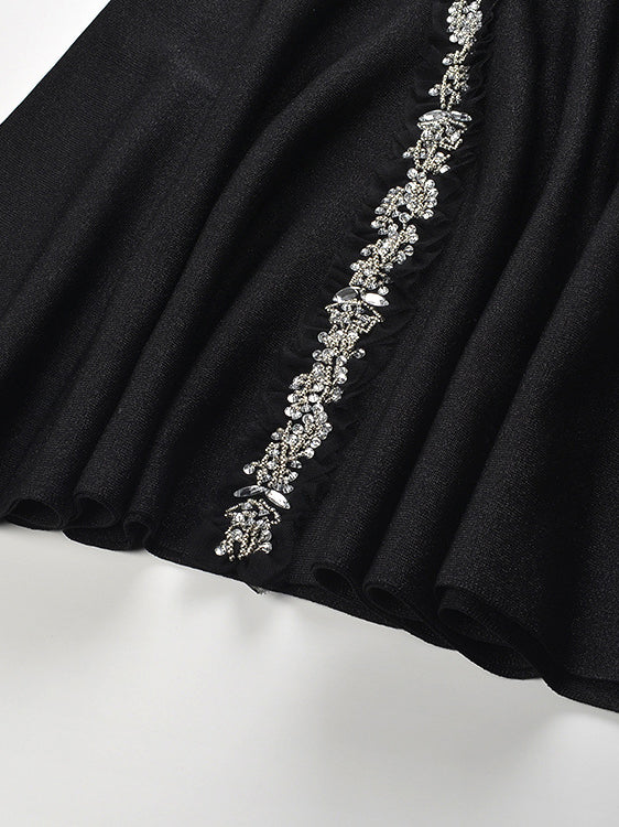 Knit Patchwork Diamonds Short Dress