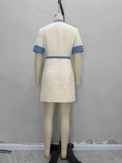 Elegant Hit Color Short Dress