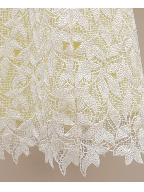Patchwork Lace Bowknot Short Dress