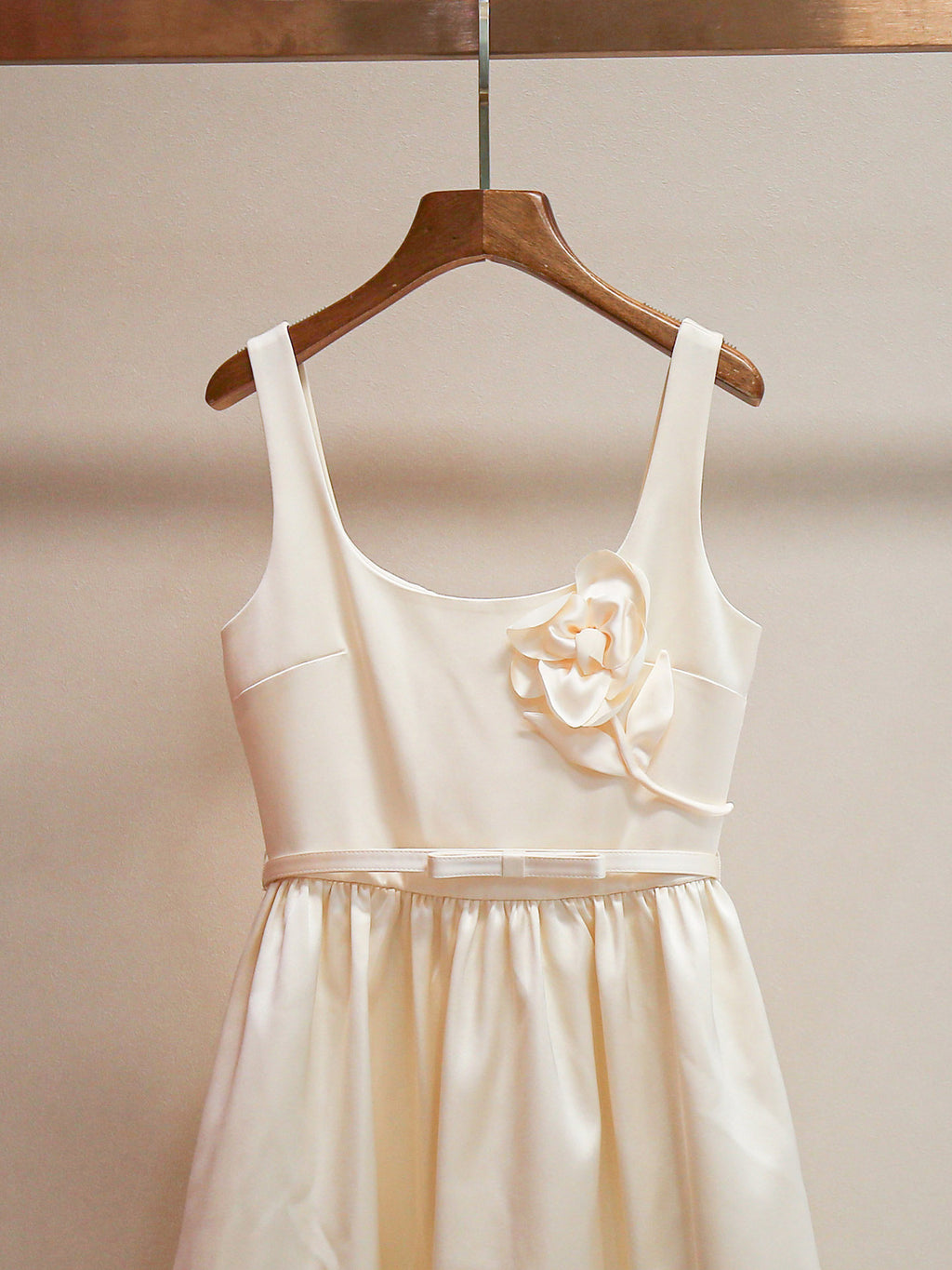 Solid Patchwork Flower Midi Dress