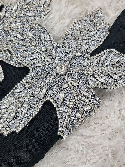 Patchwork Diamonds Backless Long Dress