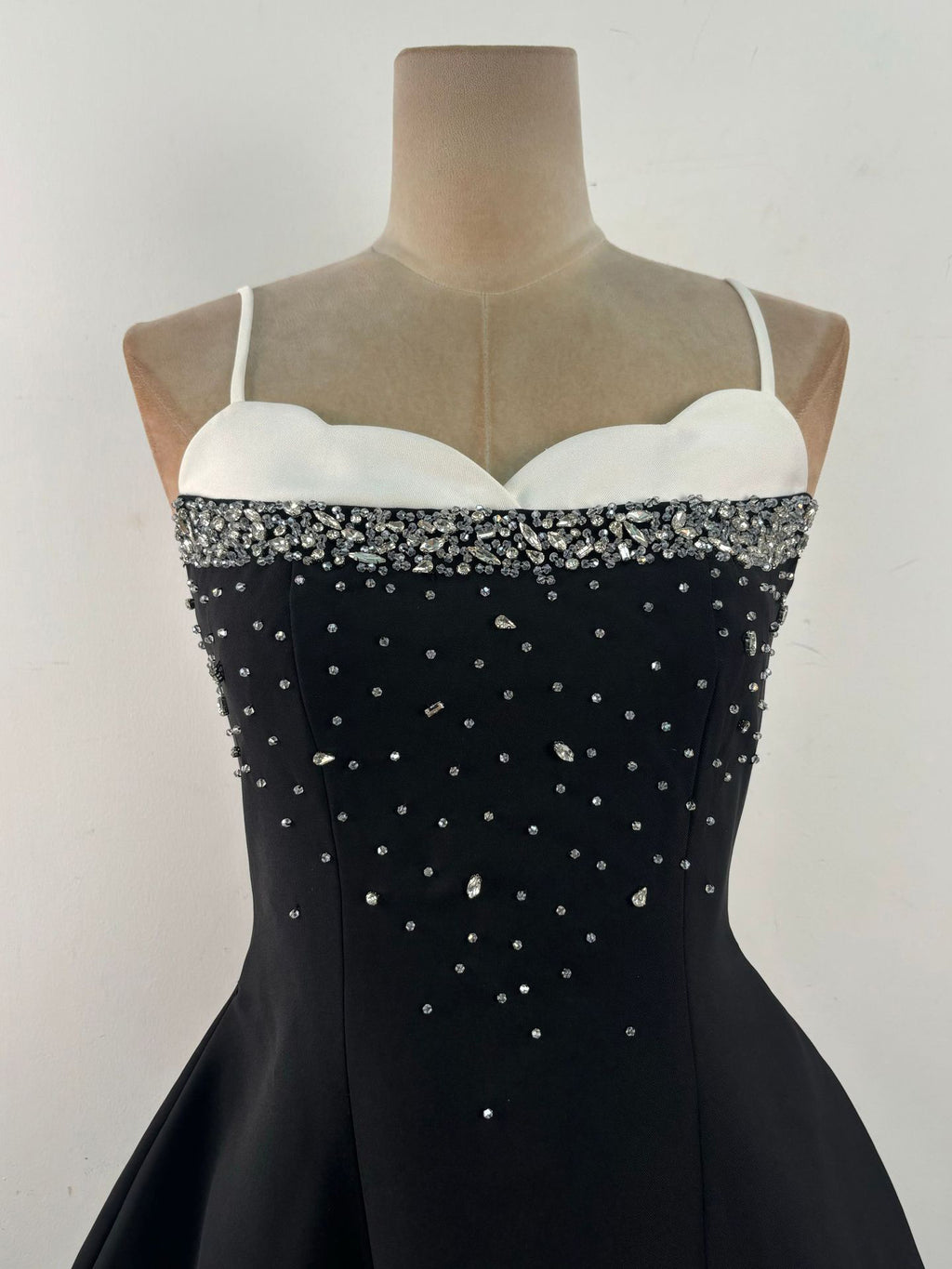 One Line Patchwork Diamonds Short Dress