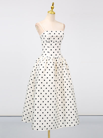 Off Shoulder Wave Point Long Dress