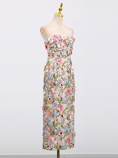Casual Patchwork Flower Long Dress