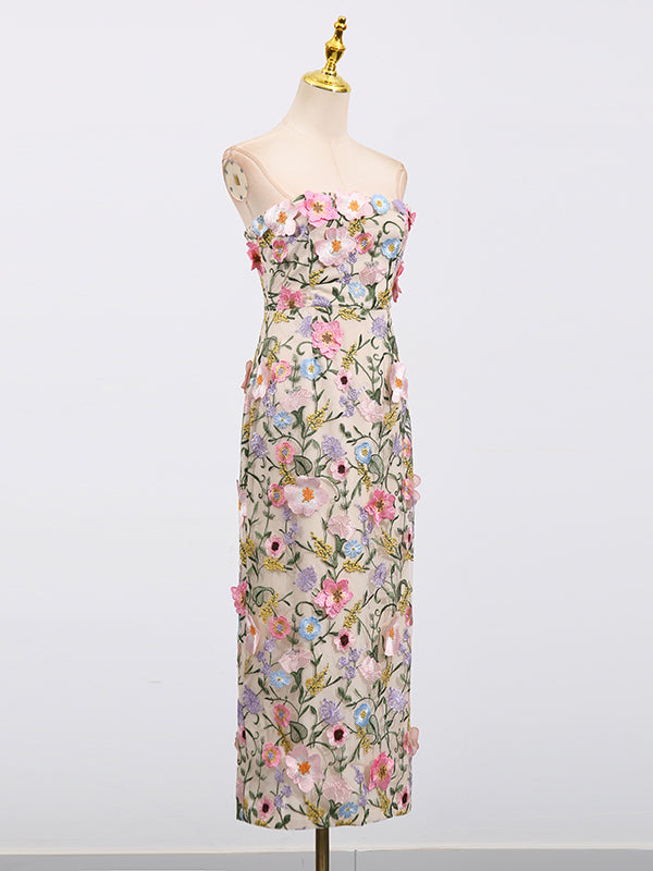 Casual Patchwork Flower Long Dress