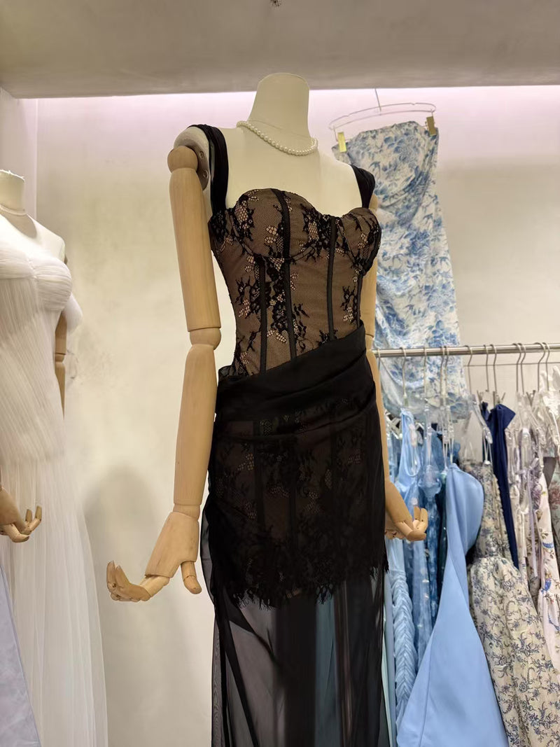 Sexy Mesh Off Shoulder Long Dress