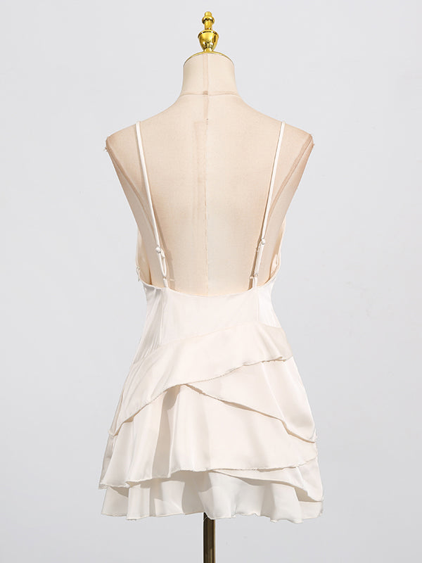 Elegant Chic Solid Short Dress