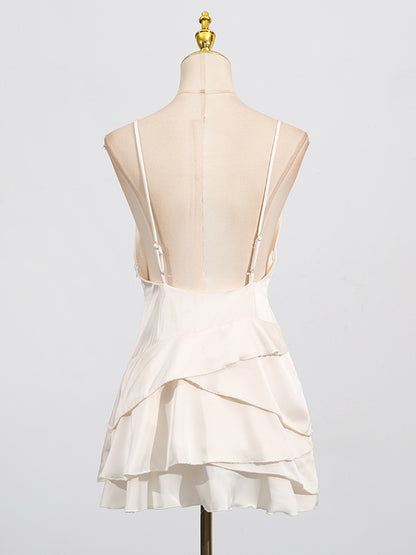 Elegant Chic Solid Short Dress