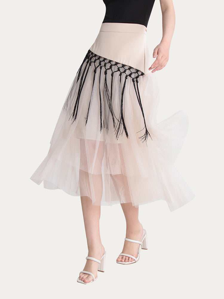 A-LINE MESH SKIRT