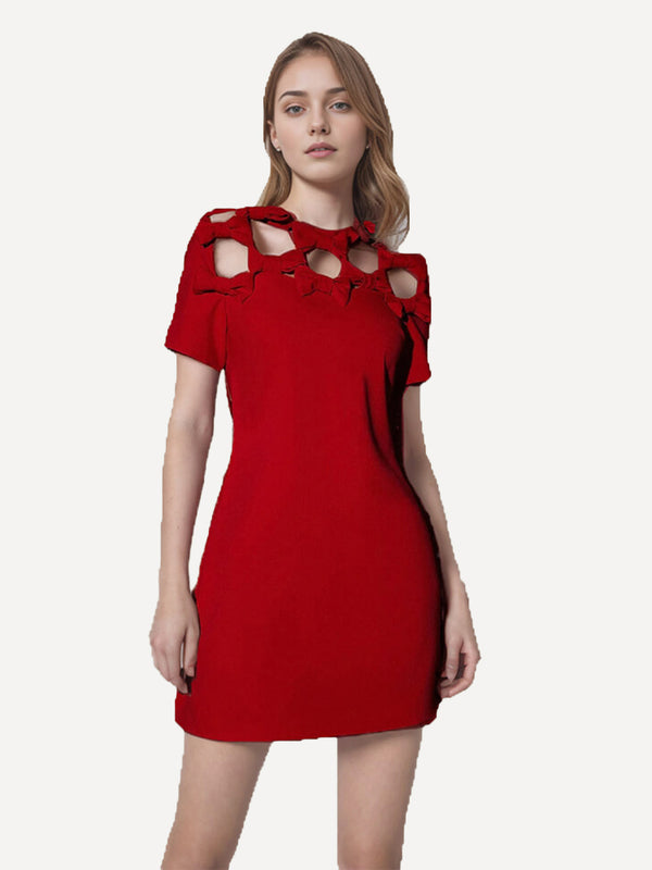 Bow Hollow Red Dress