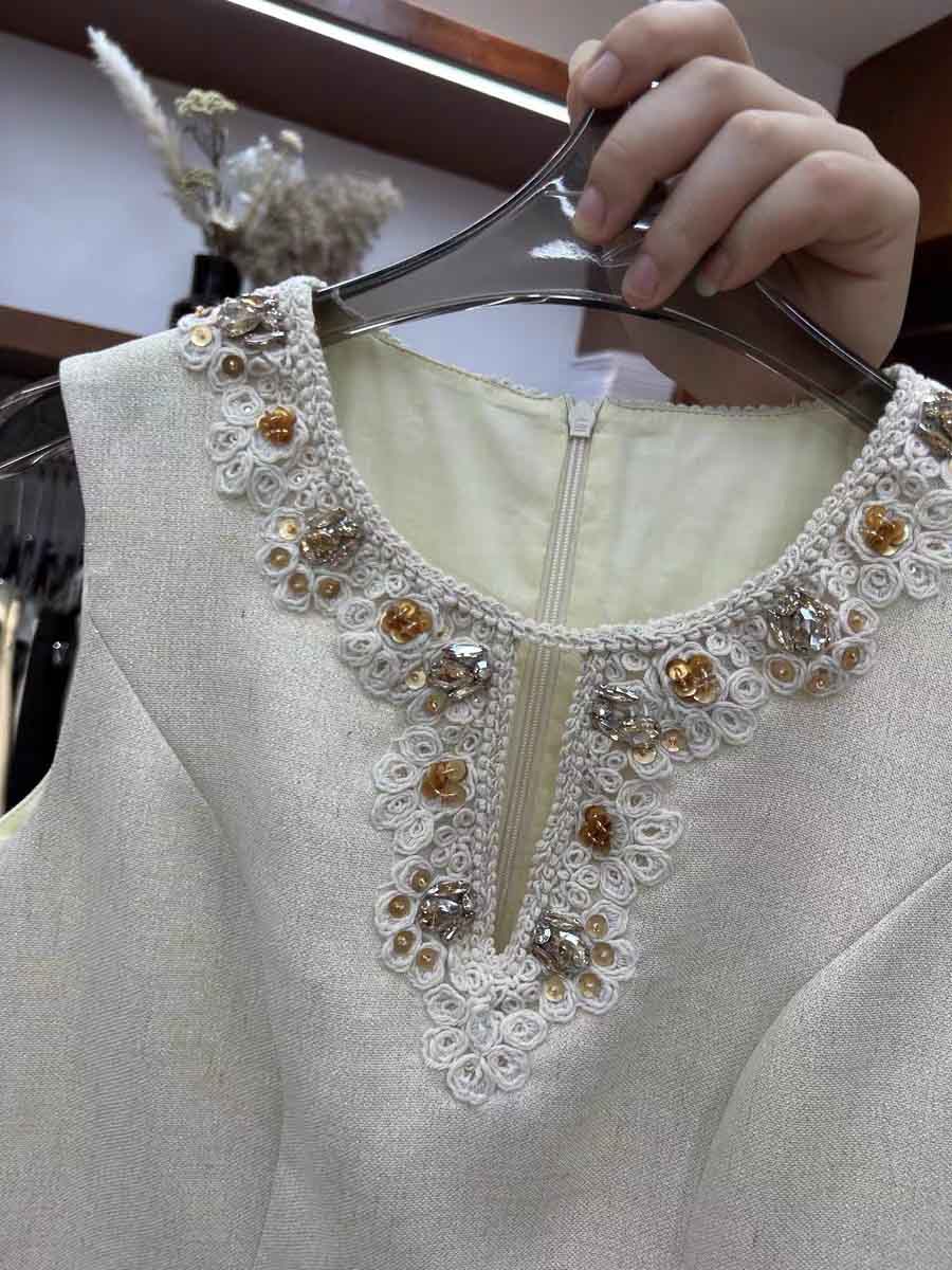 Patchwork Sequins Diamonds Short Dress