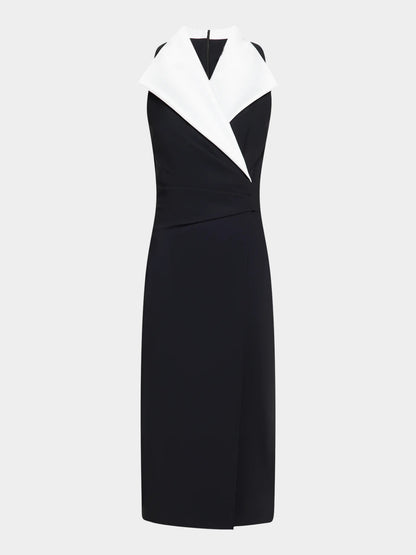 Hit Color Sleeveless Midi Dress