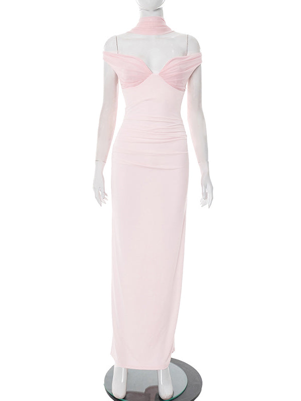 Sexy Mesh Off Shoulder Long Dress