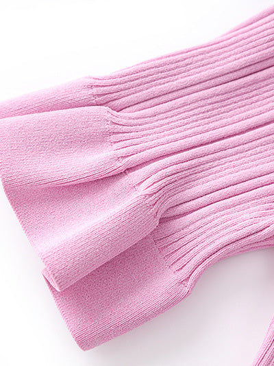 Temperament Knit Lapel Short Dress