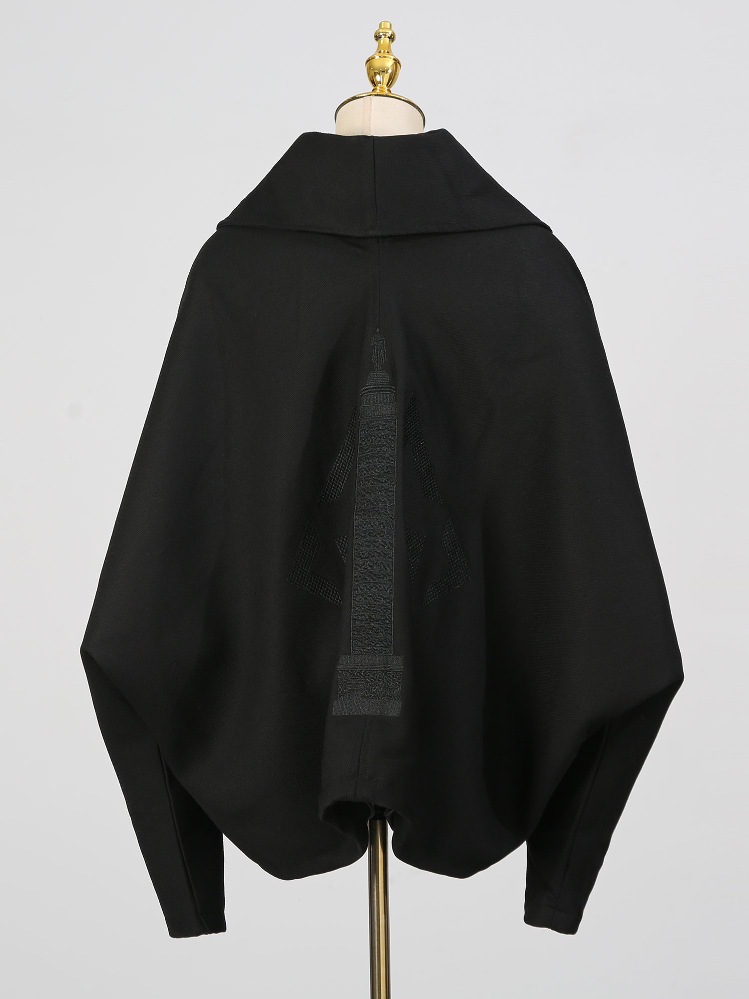 Chic Black Zip - Up Jacket with Gold Hardware