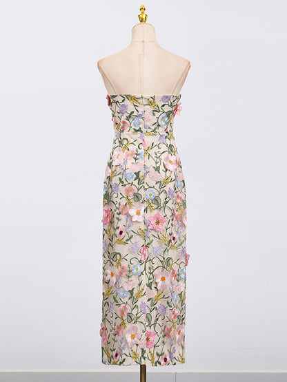 Casual Patchwork Flower Long Dress