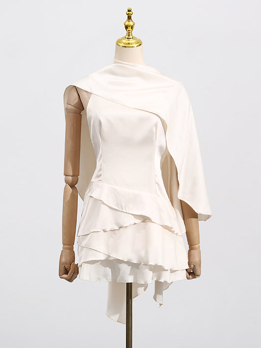 Elegant Chic Solid Short Dress