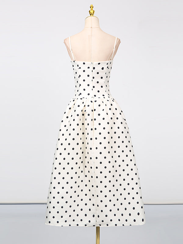 Off Shoulder Wave Point Long Dress