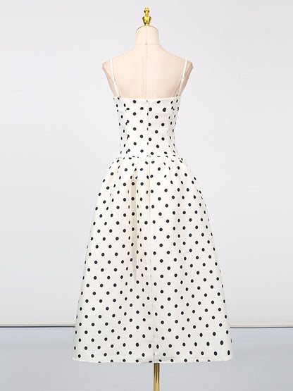 Off Shoulder Wave Point Long Dress