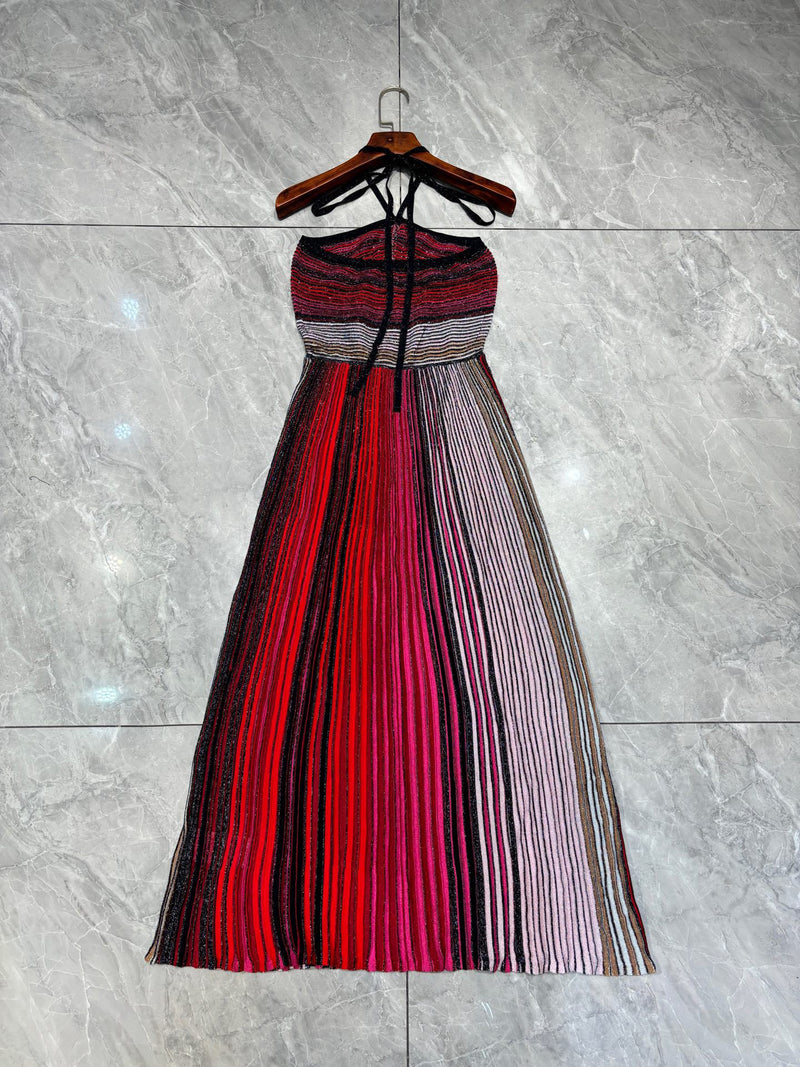 Temperament Pleated Off-Shoulder Long Dress