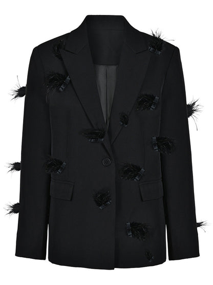 Deep V-neck Solid Patchwork Jacket